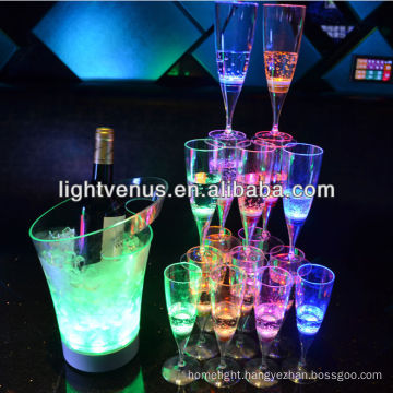 Factory sale illuminated liquid active LED beer flute